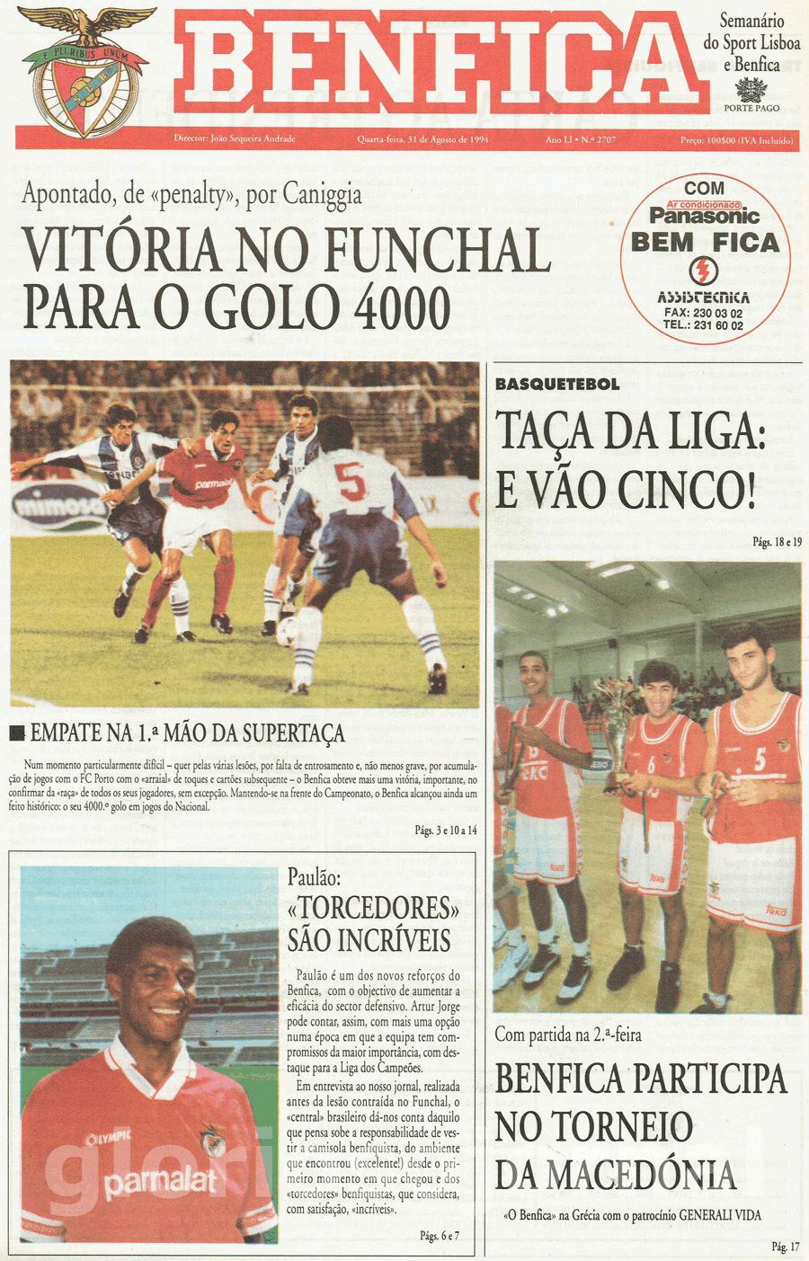 jornal o benfica 2707 1994-08-31